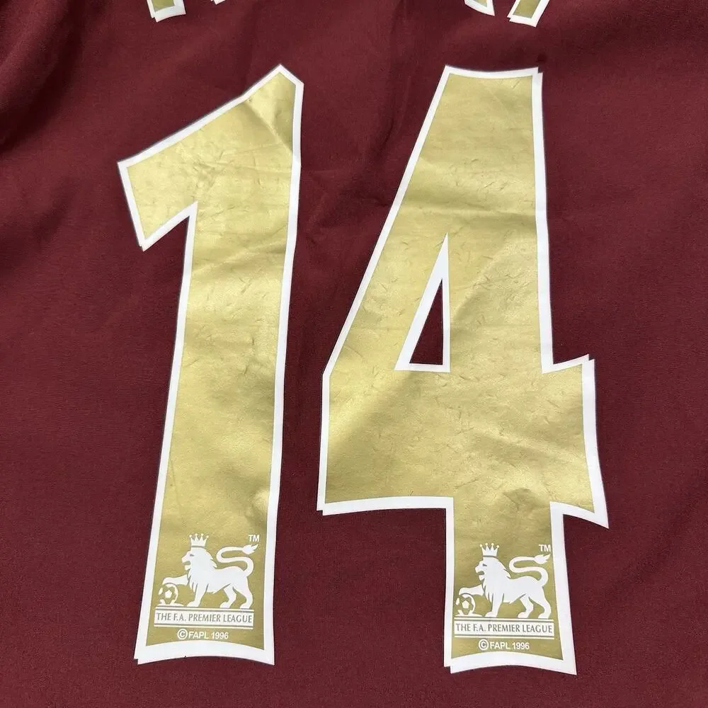 Nike Arsenal Soccer Jersey Mens L Burgundy Long Sleeve Henry #14 Highbury 2006